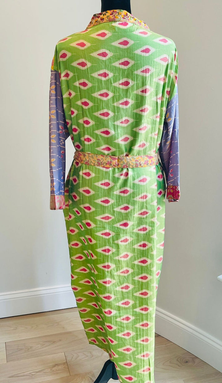 Vintage Silk Sari Kimono Robe