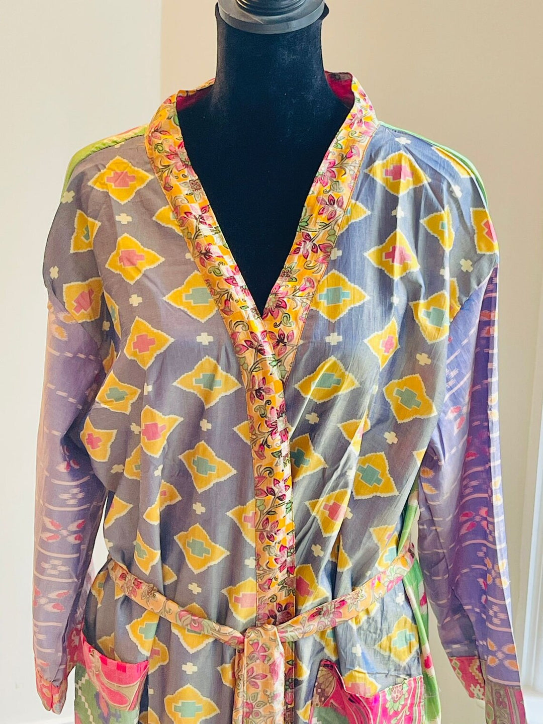 Vintage Silk Sari Kimono Robe