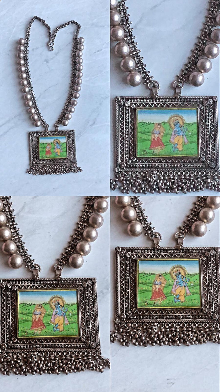 Krishna Oxidized Jewelry - Indian Traditional Necklace