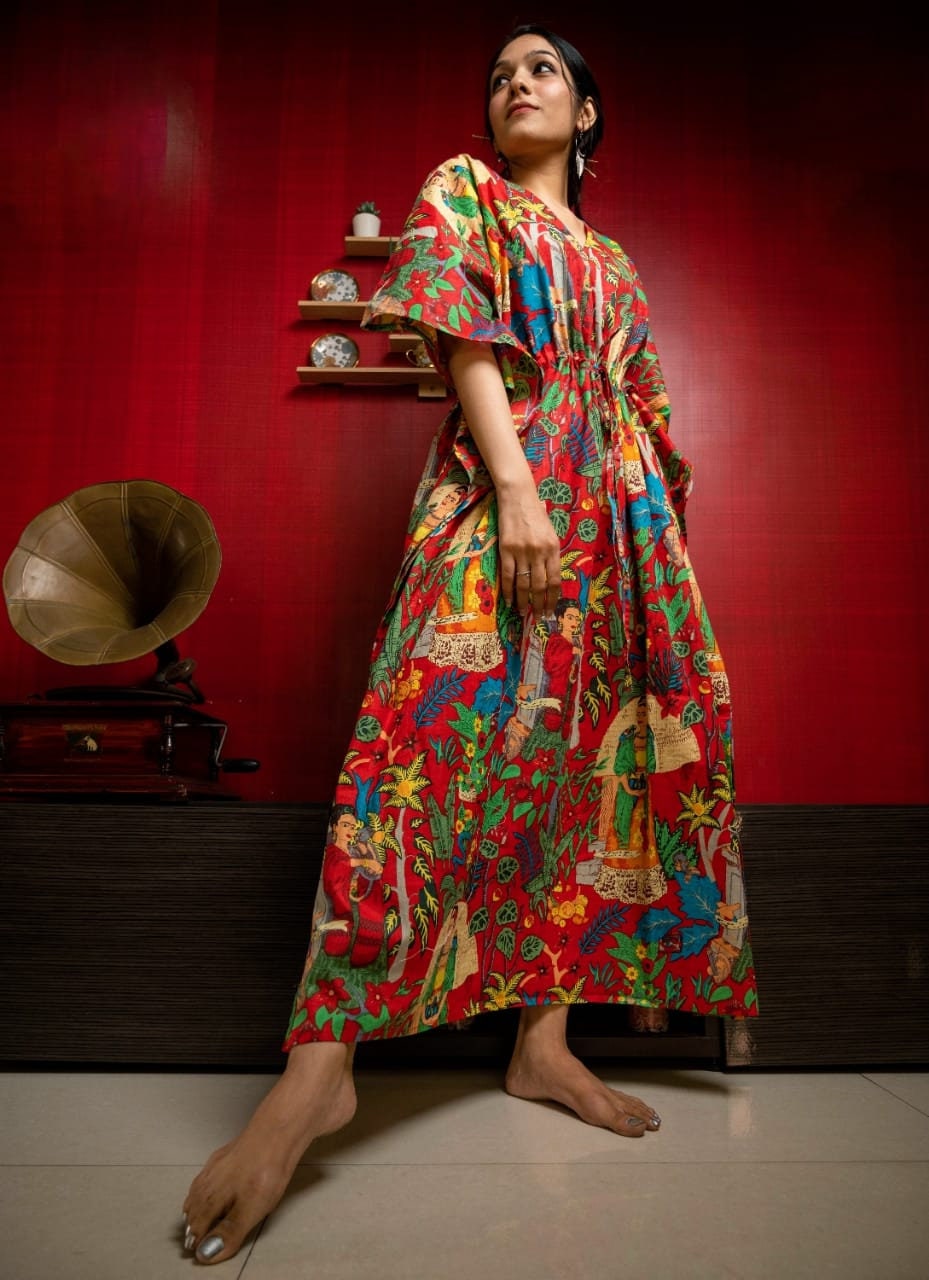 4 Pack Summer Frida Kahlo Kaftans: Comfort & Style for Any Occasion
