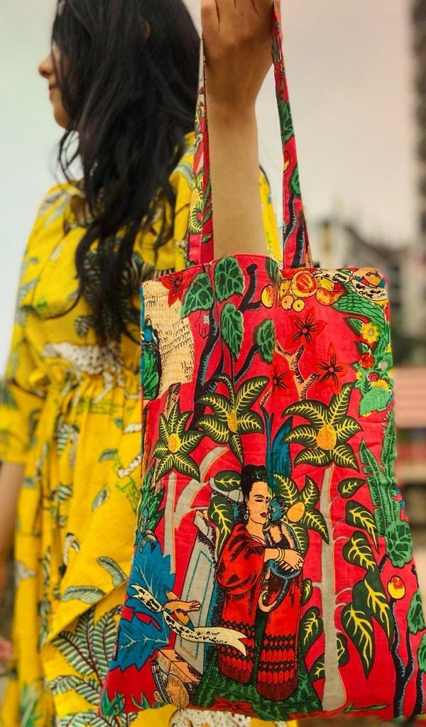 'Frida's Garden' Alexander Henry Shopping Bag