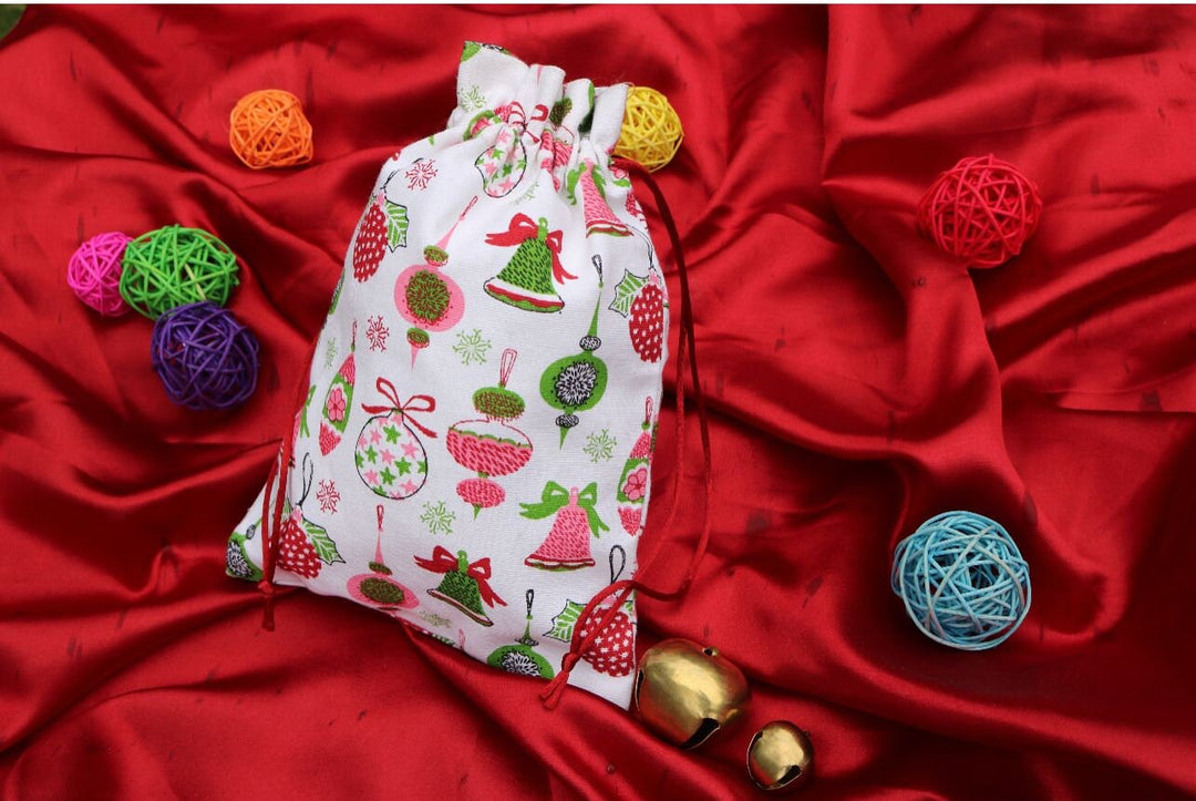 Christmas Santa bag, Santa bag, Santa sack, Fabric gift bag, Holiday sack, Holiday bag, Merry Christmas gift bag, Christmas fabric gift bag