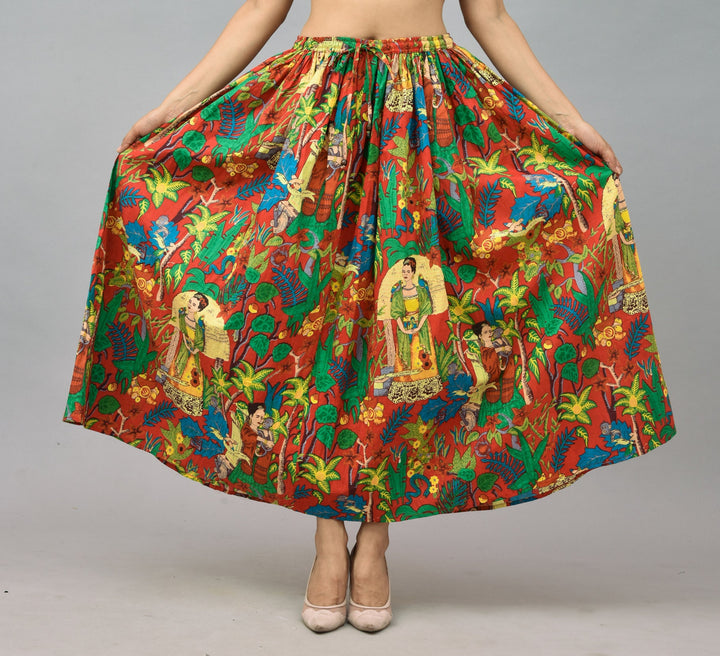 Turquoise Tiger Print Cotton Skirt Tunic