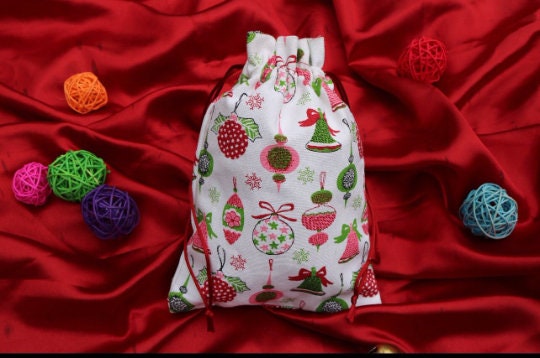 Festive Flair with Reusable Linen Drawstring Bags