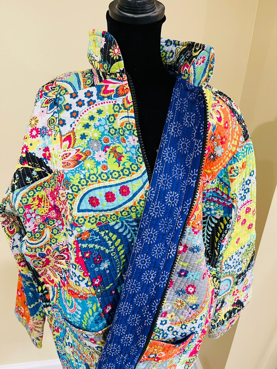 Blue Flower Quilted Jacket