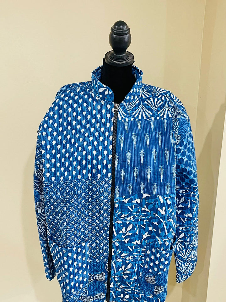 Blue Flower Quilted Jacket
