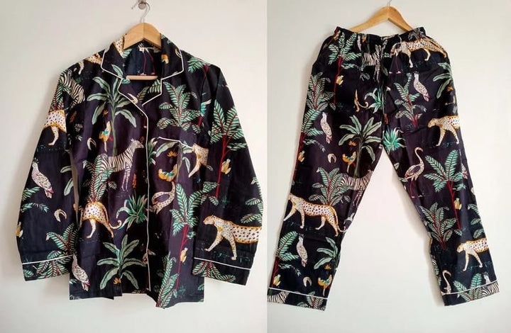Unleash Your Inner Wild: Tiger Print Cotton PJ Set