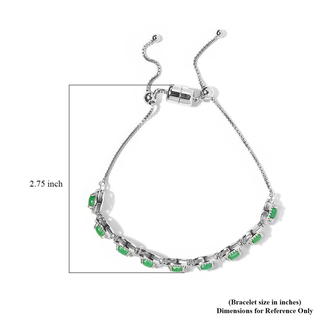 Green Jade Sterling Silver Bracelet