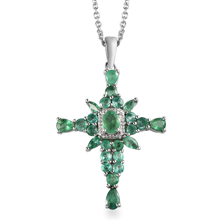 Zambian Emerald Chain Necklace Pendant