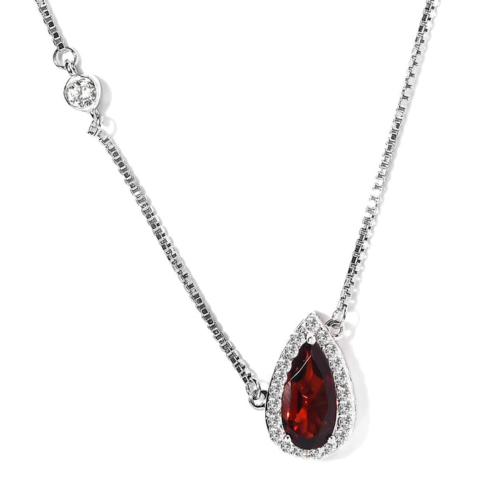 Dazzle with Deep Red Fire: Genuine Garnet Necklace