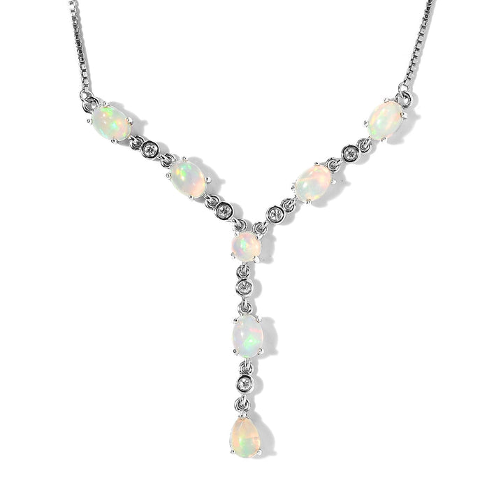 Ethiopian Opal Silver Necklace