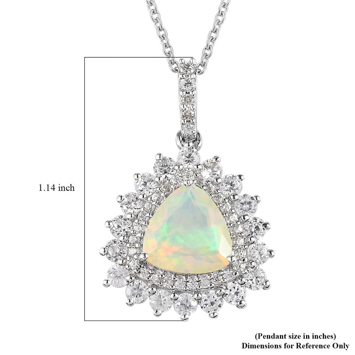 Dainty Natural Ethiopian Welo Opal 925 Sterling Silver Pendant Necklace