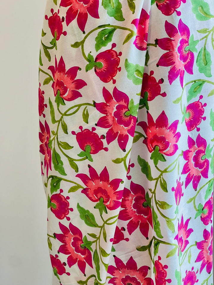 Cotton Floral Pareos | Indian Hand Block Print Sarongs
