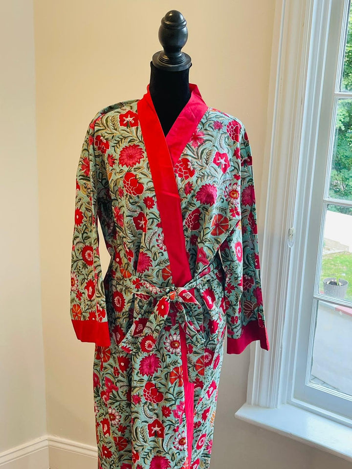 Block print Robes Cotton Kimono Robe