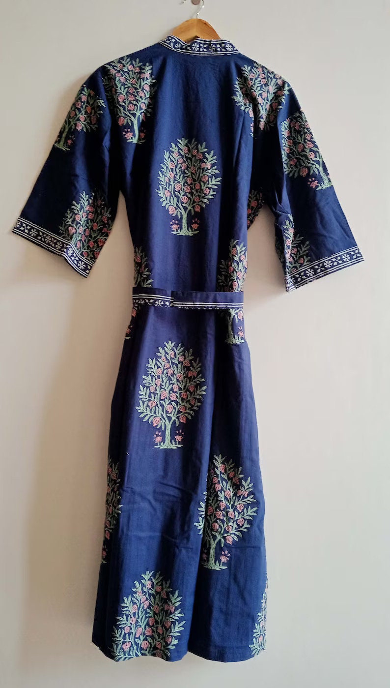 Blockprint Cotton Kimono Robes