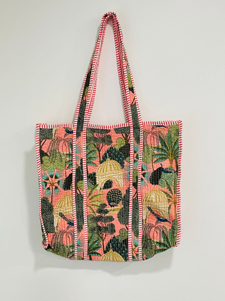 Floral Kantha Quilted Tote Bag