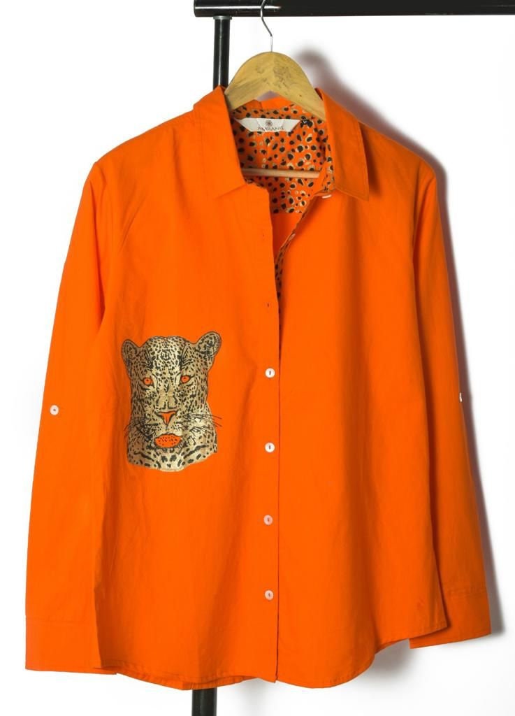 Cheetah Print Button Down Shirt