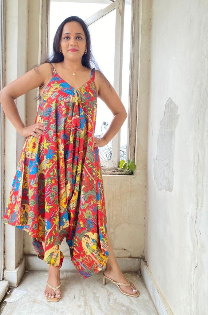Wrap Romper Around Dress with Frida Kahlo Print