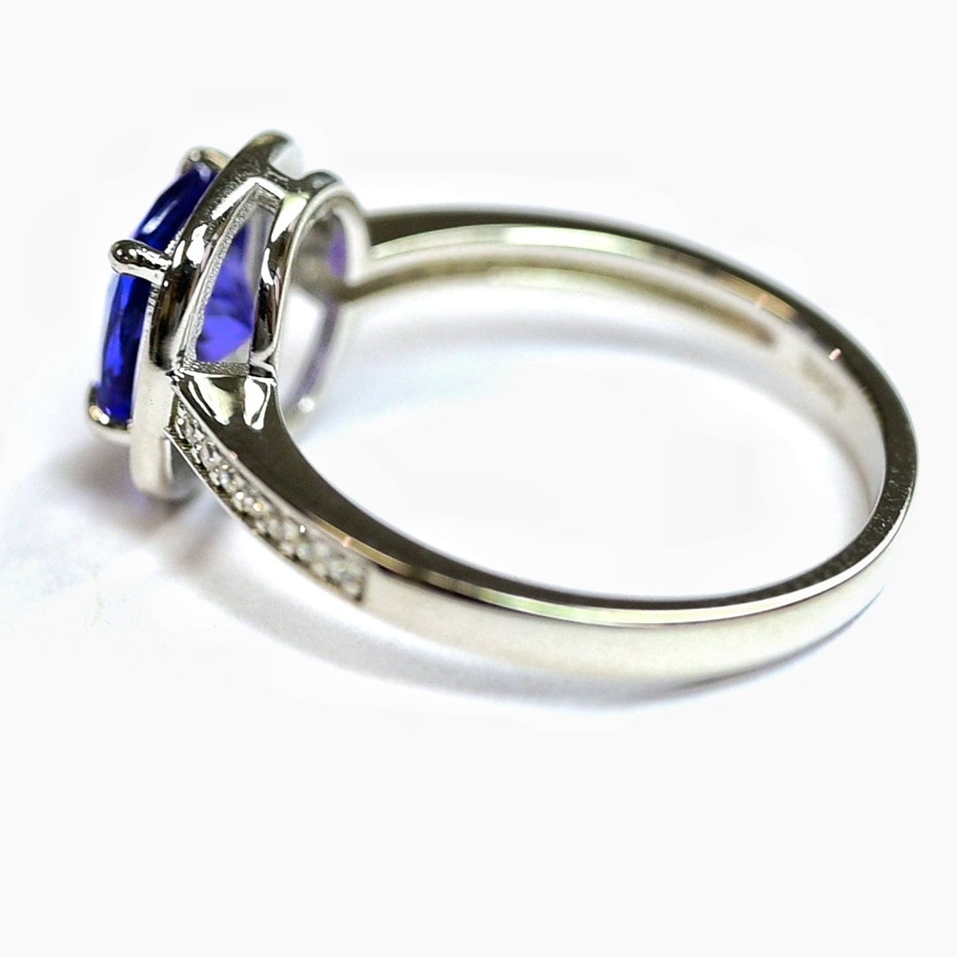 Sterling Silver Tanzanite Engagement Ring